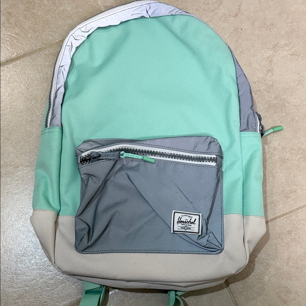 NWT Herschel Mint Green and Gray Backpack